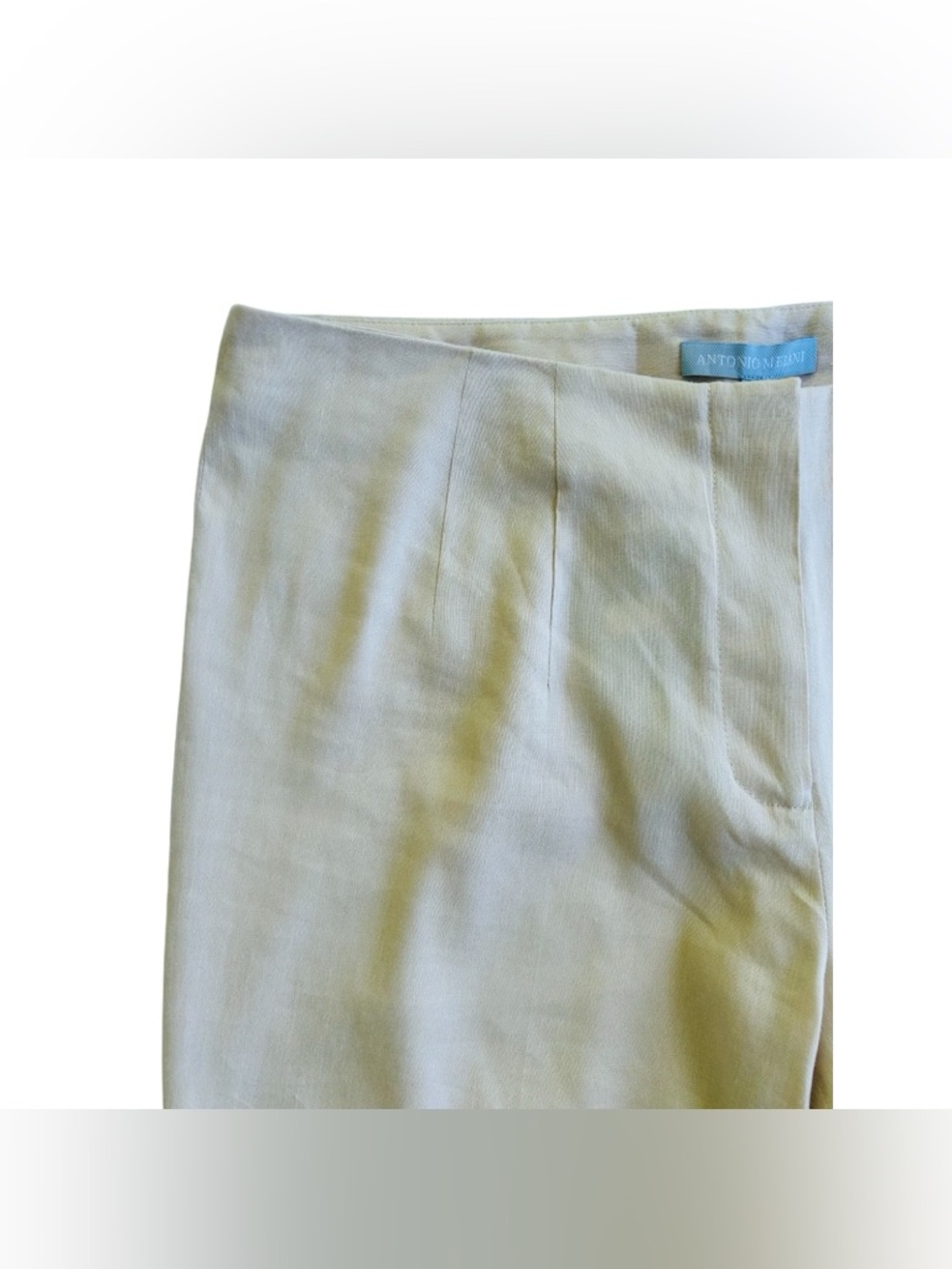 ANTONIO MELANI Kendall Beige Linen Blend Flare Leg Slacks Pants Sz 12 Large NWT - Picture 5 of 12